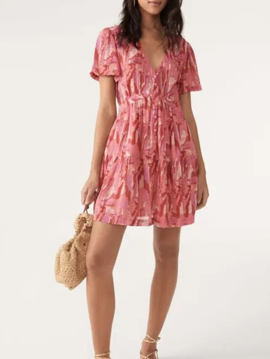 ba&sh Dresses & Skirts - BA&SH Women's Talita Pink Printed Mini Dress Size Medium